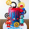 JeVenis Luxury Robot Cake Topper Robot Party Decorations Science Cake Topper For Birthday Party Robot Party Supplies Favors view 4