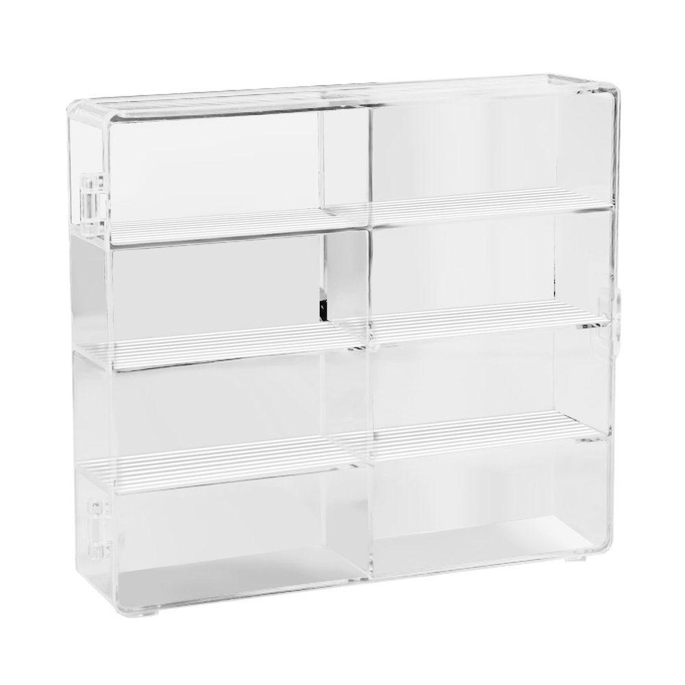 MSUIINT 1/64 Scale Toy Car Display Box, Plastic Toy Car Model Display Boxes, 8 Grids Clear Display Case, Toy Car Storage Box, Dustproof Protection Showcase for Car