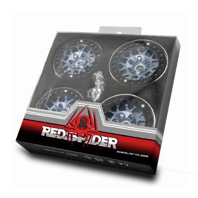2.2 Beadlock Wheels Aluminium Alloy2.2 Wheels Five Colors to Choose for 1/10 Axial Wraith RR10 YETI SCX10 D90 TRAXXAS TRX4 CC01 RC Crawler Car 4pcs(Titanium Color)