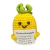 P. Pickle 4PCS Mini Handmade Funny Crochet Toys, Hand-Knit Dolls - Crochet Positive Pineapple, Lemon, Eggplant, Tomato with Positive Affirmation Cards, Various view 2