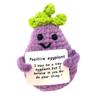 P. Pickle 4PCS Mini Handmade Funny Crochet Toys, Hand-Knit Dolls - Crochet Positive Pineapple, Lemon, Eggplant, Tomato with Positive Affirmation Cards, Various view 3