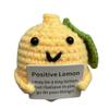 P. Pickle 4PCS Mini Handmade Funny Crochet Toys, Hand-Knit Dolls - Crochet Positive Pineapple, Lemon, Eggplant, Tomato with Positive Affirmation Cards, Various view 4