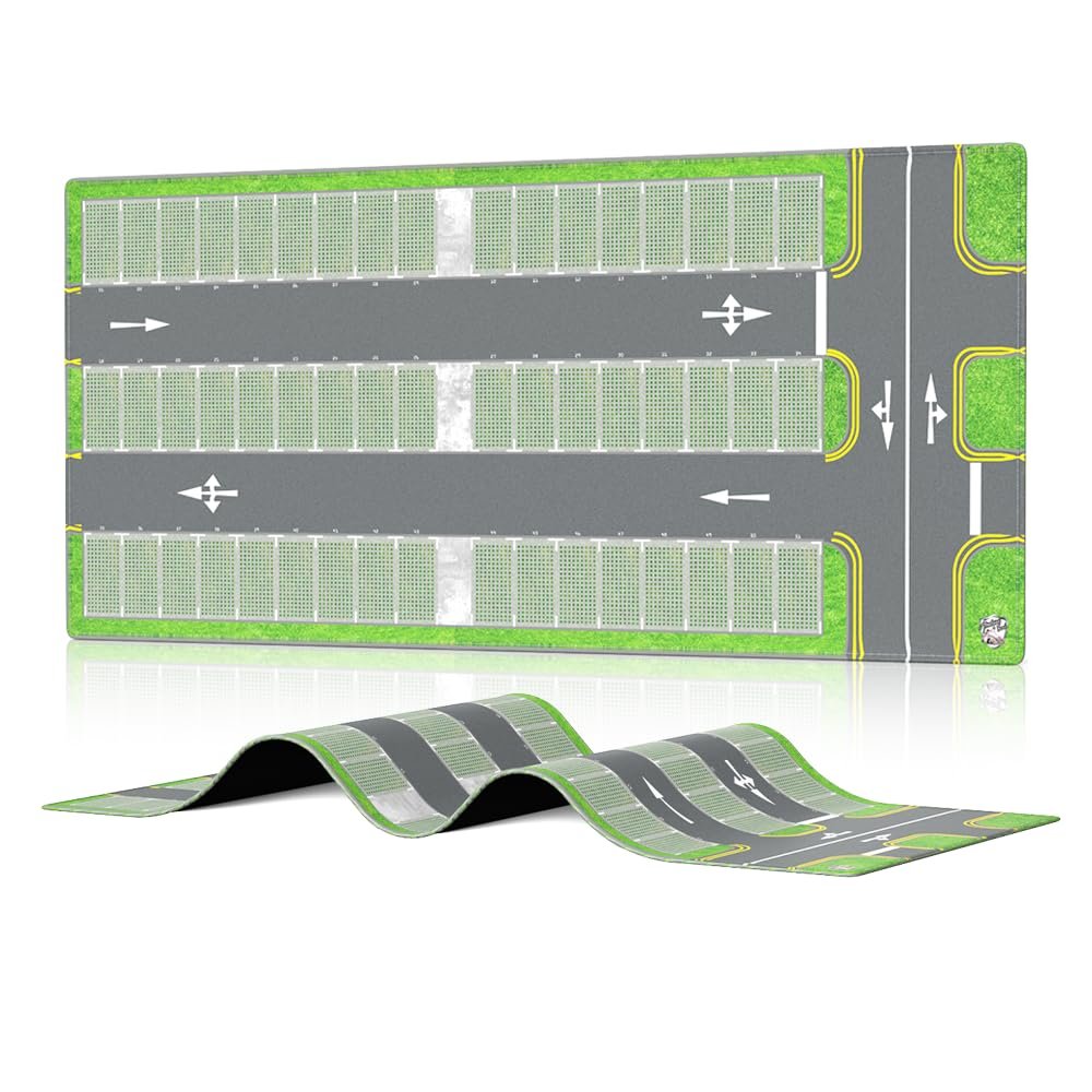 XXL 1/64 Scale Parking Lot Mouse Pad 90x40cm Non-Slip Rollable Desk Mat | Large Diorama Playmat for Hot Wheels, Matchbox, Mini GT, Tarmac, Inno64 and Diecast Car Collectors, Kids and Gamers
