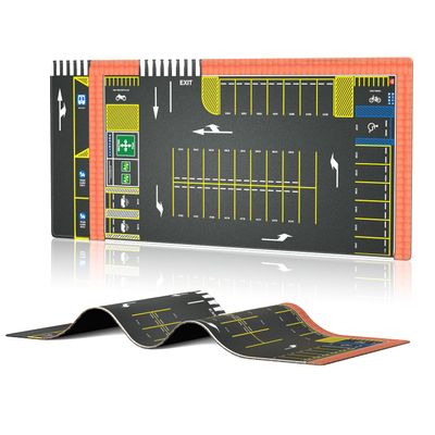 XXL 1/64 Scale Parking Lot Mouse Pad 90x40cm Non-Slip Rollable Desk Mat | Large Diorama Playmat for Hot Wheels, Matchbox, Mini GT, Tarmac, Inno64 and Diecast Car Collectors, Kids and Gamers