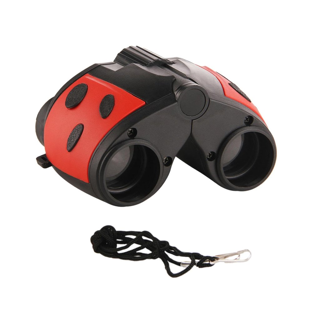 Kokiya Kids Binoculars Toy Children Magnification Toy Portable Gift Telescope Small Telescope for Sports Detective Outdoor Activity, Red