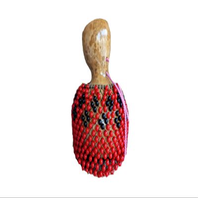 Black and red beaded shekere, Abe instrument, Latin Instrument, Musician gifts, Rhythm instrument, Mother's day gift