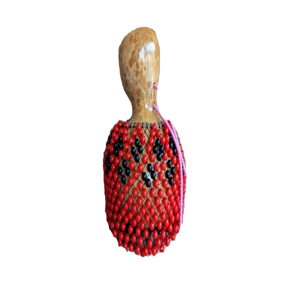 Black and red beaded shekere, Abe instrument, Latin Instrument, Musician gifts, Rhythm instrument, Mother's day gift