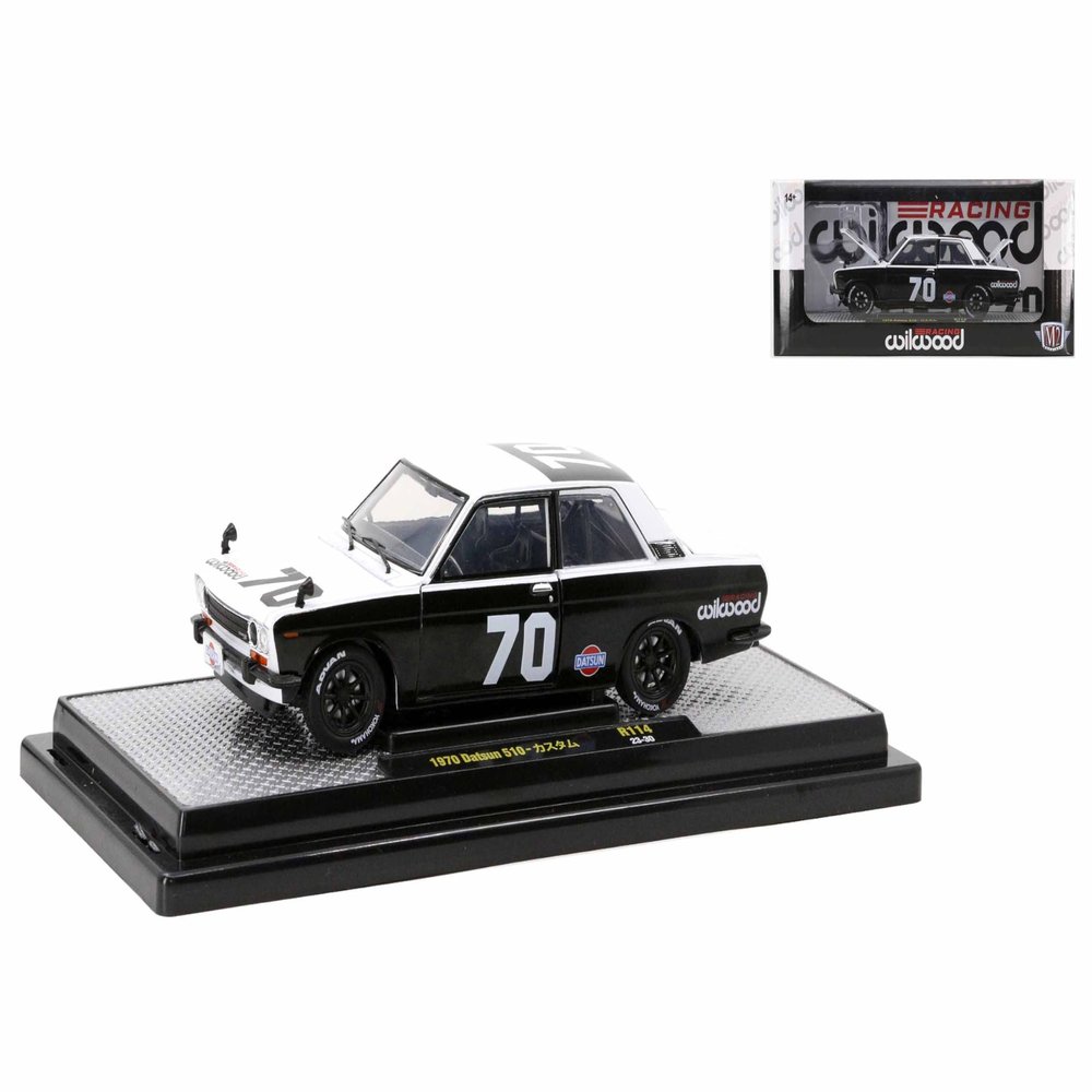 1970 510#70 Black and White Wilwood Racing Limited Edition to 6000 Pieces Worldwide 1/24 Diecast Model Car by M2 40300-114B
