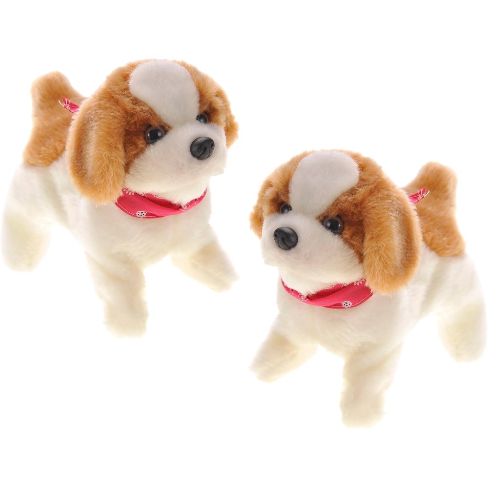 PowerTRC Cute Somersault Little Puppy | Barks, Sits, Walk, and Flips | Pet Toy Dog (2 Packs)