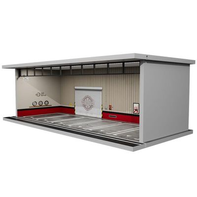 1:64 Scale Vehicle Model Display Case with Parking Lot Scene LED Lighting 6 Parking Space