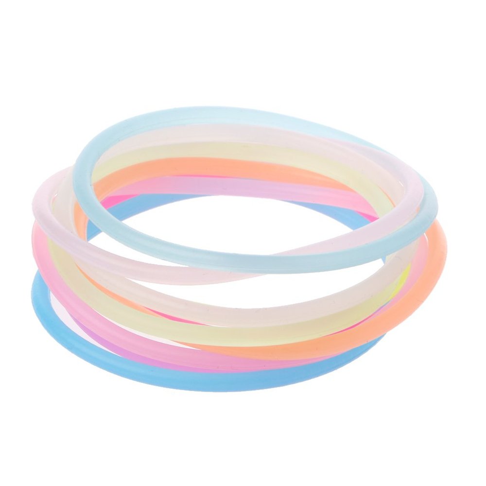 BEIDUOYANG Fashion 10x/Set Luminous Bracelets Night Fluorescent Hair Ties Silicone DIY Rubber Wristband Gummy Gift For Unisex Name
