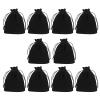 BEIDUOYANG 10 Pcs Small Drawstring Bags, Velvets Jewelry & Tarot Rune Bag, Black view 1