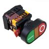 POWTAXBJGD 22mm 220V AC ON/Off Start Stop 1 NO NC APBB-22N Double Key Double Position with LED Yellow lamp Control Button Switch Reset (Size : 48V) view 2