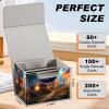 DEGDFSGR Card Game Storage Box for TCG MTG Commander Deck Box Organizer Trading Card Case Magnetic Closure Creative Pattern Up to 200 Cards, A Magical Mushroom Village view 2