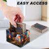 DEGDFSGR Card Game Storage Box for TCG MTG Commander Deck Box Organizer Trading Card Case Magnetic Closure Creative Pattern Up to 200 Cards, A Magical Mushroom Village view 4