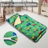 Primlect Toddler Nap Mat Extra Large Thickened 55''x35'', Soft Sleeping Bag with Detachable Minky Blanket and Pillow, Portable for Daycare, Preschool, Kindergarten, Travel, Boys and Girls (Truck) view 2