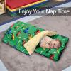 Primlect Toddler Nap Mat Extra Large Thickened 55''x35'', Soft Sleeping Bag with Detachable Minky Blanket and Pillow, Portable for Daycare, Preschool, Kindergarten, Travel, Boys and Girls (Truck) view 4