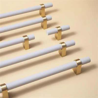ACLDOYYV Nordic Macaron/Wood+Brass Cabinet Long Handle Drawer Handle Furniture T Bar Kitchen Handle Pink Handle Hardware Dresser Knobs 1Pcs (Color : Pink-160mm)