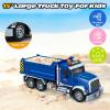 Bstoyder Kids Toys for 3 4 5 6 7 8 Years Old Boys, Large Dump Truck Toy with Lights, Sounds, Blue Toddler Friction Powered Truck Vehicle Toy for Boys Girls Birthday Gifts view 4