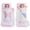 Extra Large Toddler Nap mat by Cokouchyi, Toddler Sleeping Bag with Removable Pillow, Measures 53 x 21 x 1.5 Inches, Sleeping Mat for Girls, Ideal for Daycare and Preschool Kindergarten, Butterfly view 1