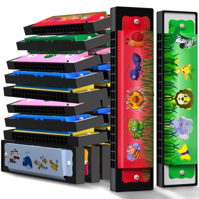 100Pcs Harmonica for Kids Birthday Party Favor Musical Instrument, Return Gift Cartoon Double Row Harmonica Bulk Toy for Kids Party Favors Goodie Bags Stuffers & Operation Christmas Child Items