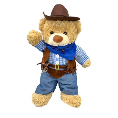 Cowboy with Brown Cowboy Hat 6-10 Inch Plush Bear Toy Soft Stuffed Animal Collectible Gift for Kids Toddlers and Bear Lovers