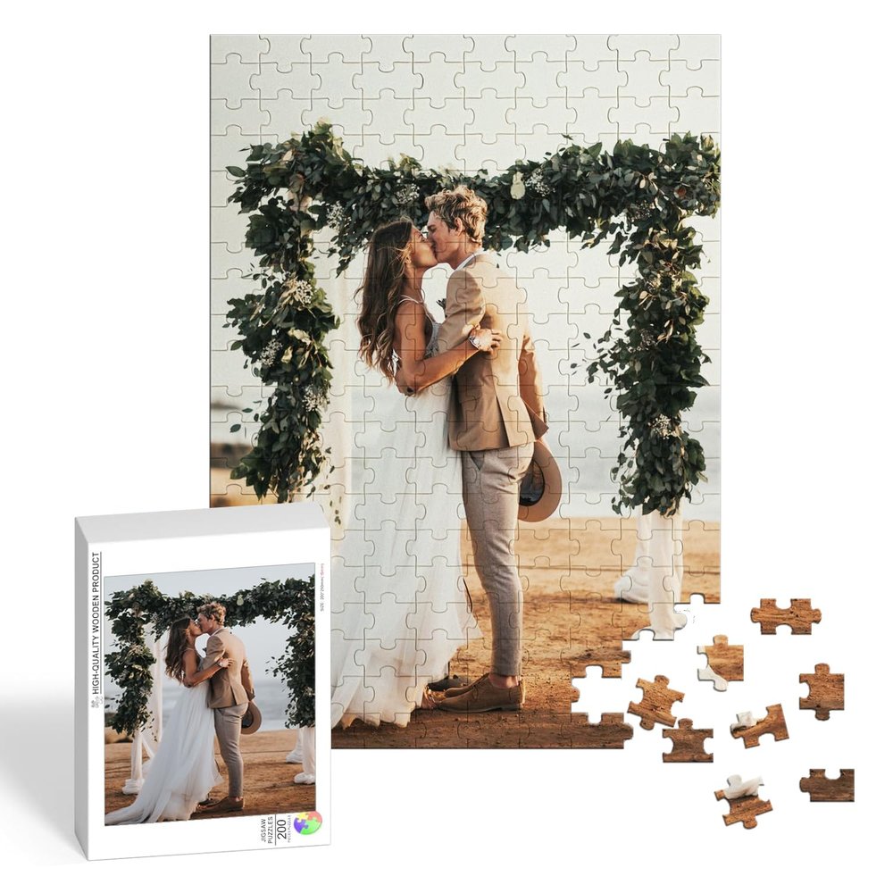 Custom Puzzles from Photos, Personalized Jigsaw Puzzle for Adults 120/200/300/500/1000 Pieces, Personalized Photo Puzzle Gift for Family, Friends, Lover