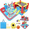 AKEYDIY Inflatable Water Slide Bounce House for Big Kids 3-12, Obstacle Course with Tunnel & Slide, Large Splash Pool, Water Cannon, Blow Up Water Park for Kids Backyard Indoor Outdoor view 1