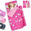 Primlect Toddler Nap Mat Extra Large Thickened 55''x35'', Soft Sleeping Bag with Detachable Minky Blanket and Pillow, Portable for Daycare, Preschool, Kindergarten, Travel, Girls (Rainbow Butterfly) view 1