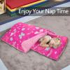 Primlect Toddler Nap Mat Extra Large Thickened 55''x35'', Soft Sleeping Bag with Detachable Minky Blanket and Pillow, Portable for Daycare, Preschool, Kindergarten, Travel, Girls (Rainbow Butterfly) view 3