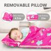 Primlect Toddler Nap Mat Extra Large Thickened 55''x35'', Soft Sleeping Bag with Detachable Minky Blanket and Pillow, Portable for Daycare, Preschool, Kindergarten, Travel, Girls (Rainbow Butterfly) view 4