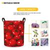 Foruidea Red Tomatoes Laundry Basket,Laundry Hamper,Collapsible Storage Bin, Oxford Fabric Clothes Baskets,Nursery Hamper For Home,Office,Dorm,Gift Basket, Medium view 3