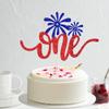 One Cake Topper Red & White & Blue Glitter- 4th of July 1st Birthday Decorations,4th of July Baby Shower Decor/American National Independence Day Theme 1st Birthday Party Cake Decorations Supplies view 3