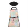 ACSUSS 2Pcs Kids Color Speckle Print Artist Costume Waterproof Mess-Proof Cover Up Clothes with Beret Front Pocket Colorful 11-14 Years view 2