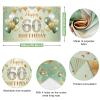 Happy 60th Birthday Banner Sage Green Gold,BTZO 60th Birthday Backdrop for Men Women,60th Birthday Decorations Fabric Photo Backdrop Background Signs for 60 Years Old Birthday Party,180110cm view 2