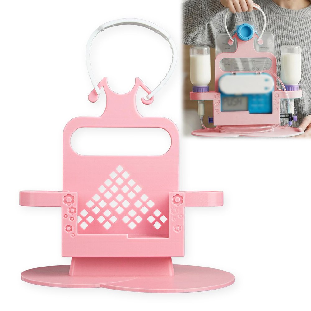 G-Tube Feeding Pump Carrier for Infinity Pump, No Tools Required(Pink)