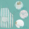WoodenEdu Kid Apron and Chef Hat Set, 3 Pcs Children Cooking Baking Set Kits Role Play Chef Toy Kid Cooking Gift for Girls Boys (Blue) view 3
