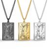 Tarot Cards Esotericism Necklace Aesthetic Stainless Steel Tarot Luck The Major Arcana Pendant (Metal Color: THE MAGICIAN 2 - Main Stone Color: Gold box chain) view 1