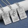 Tarot Cards Esotericism Necklace Aesthetic Stainless Steel Tarot Luck The Major Arcana Pendant (Metal Color: THE MAGICIAN 2 - Main Stone Color: Gold box chain) view 4