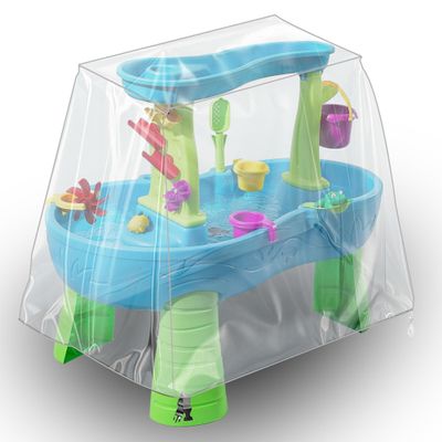 IndigoTempest9 Kids Water Table Cover, Fit Step2 Rain Showers Splash Pond Water Table Waterpark Play Table Outdoor Toys Cover - (Cover Only) Transparent PVC (Transparent)