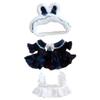 niannyyhouse 8in Doll Clothes Headdress Dress Apron Bunny Servant Outfit 20cm Plush Doll Accessories Dress Up (Black) view 1