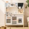 ROBOTIME Play Kitchen for Kids, Wooden Kids Play Kitchen Playset with Cutting Toy Food Set, Toaster and Toddler Gardening Sets- Toddlers Play Kitchen Gifts for Boys and Girls Ages 3+ view 2