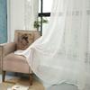 HooHero White Simple Linen 50 Width Sheer Curtains Bedroom Kids Nursery Room Decor Tulle Drapes view 1