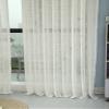 HooHero White Simple Linen 50 Width Sheer Curtains Bedroom Kids Nursery Room Decor Tulle Drapes view 2