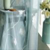 HooHero Blue Modern Simple Exquisite Floral Pattern Embroidered 50 Width Sheer Curtains Bedroom Kids Nursery Room Decor view 2