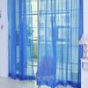 HooHero Blue 1 50 Width Sheer Curtains Bedroom Kids Nursery Room Decor Solid Colors Panels Drapes view 1