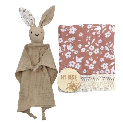 Baby Blankets Rabbit Appease Towel Milestones Card Set For Boys Girls Toddler Nursing Cuddling Blanket Baby Blanket