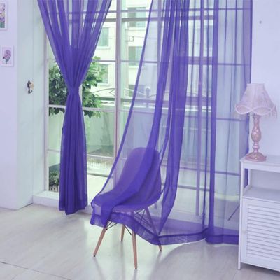 HooHero Purple 50 Width Sheer Curtains Bedroom Kids Nursery Room Decor Solid Colors Panels Drapes