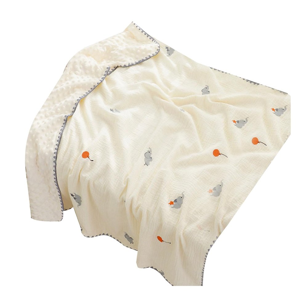 100x115cm Baby Blanket With Dotted Backing Receiving Blanket Breathable Nursing Cover For Boys And Girls Baby Swaddles Soft Baby Blanket Breathable Wrap Stroller Cover Comfortable