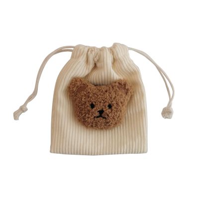 Soft & Pacifier Storage Container Earphone Pouch Chnage Bag Ensure Hygiene & Easy Access to Your Kid Pacifier Pacifier Holder with String Bear Pattern Pacifier Storage Bag Earphone Bag Change